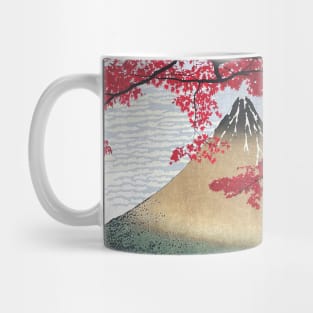 Mount Fuji Maple Leaves Momiji Japan Art Mug